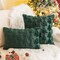 Set of 2 Christmas Tree Green Throw Pillow Covers 18x18 Inch, Soft Faux Fur Decorative Xmas Cushions for Couch, Sofa, Holiday & Winter Home Décor